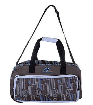 Пътна чанта в кафяво с принт снимка