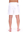 Бели мъжки плажни шорти с контрастна връзка-1 снимка