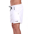 Бели мъжки плажни шорти с контрастна връзка-2 снимка