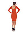 Елегантна рокля в оранжев нюанс-1 снимка
