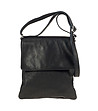Черна кожена чанта за рамо Sovida-0 снимка