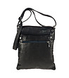 Черна кожена чанта за рамо Sovida-1 снимка