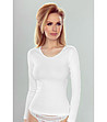 Памучна дамска бяла блуза Irene в макси размери-0 снимка