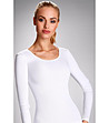 Памучна дамска бяла блуза Irene в макси размери-1 снимка