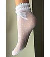 Бели къси чорапи с къдрички Alice-0 снимка