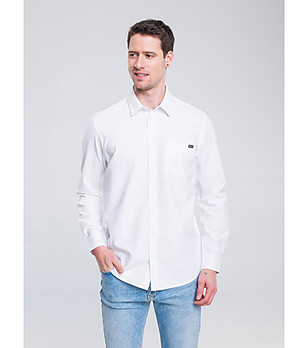 Памучна мъжка риза в бяло Trixi снимка