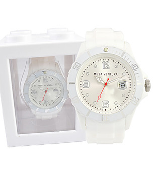 Бял дамски часовник със Swarovski кристали Tina снимка