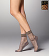 Черни къси мрежести чорапи Aya със златисти нишки-0 снимка