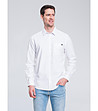 Памучна мъжка риза в бяло Trixi-2 снимка