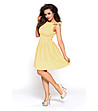 Жълта рокля с декоративни панделки Aline-0 снимка