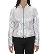 Късо дамско яке в сребрист цвят-0 снимка