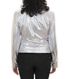 Късо дамско яке в сребрист цвят-1 снимка