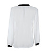 Ефирна бяла дамска блуза с черни елементи-1 снимка