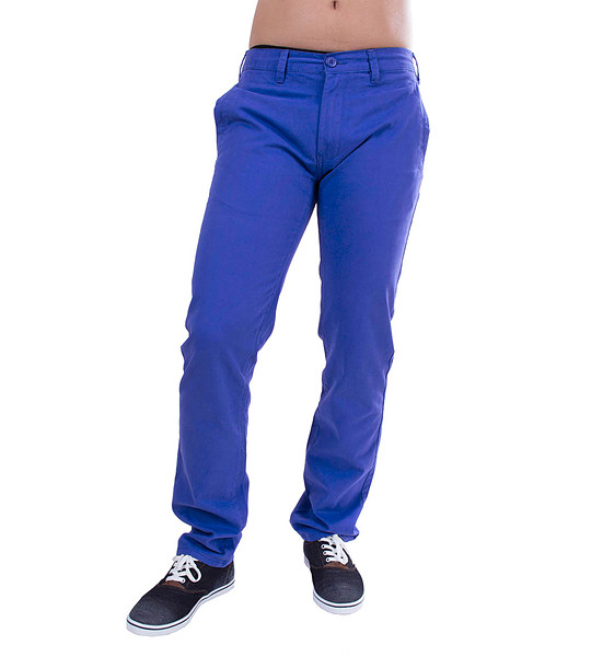 Памучен мъжки панталон в кралскосиньо Trader снимка