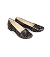 Дамски кожени обувки в черно и сребристо Alenia-0 снимка