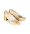 Златисти дамски обувки от естествена кожа Zaria-0 снимка