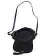 Черна кожена дамска чанта с релеф Stella-3 снимка