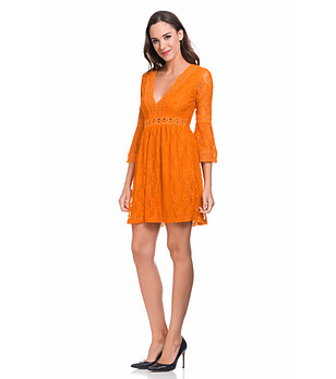 Оранжева дантелена рокля Immie снимка