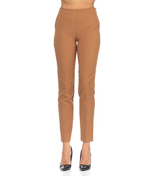 Дамски панталон в цвят камел Jacky снимка