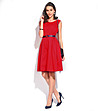 Червена рокля с памук Chloe-0 снимка
