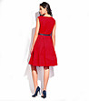 Червена рокля с памук Chloe-1 снимка