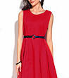 Червена рокля с памук Chloe-2 снимка
