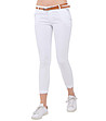 Бял 9/10  памучен дамски панталон с колан Ludia-0 снимка