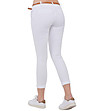 Бял 9/10  памучен дамски панталон с колан Ludia-1 снимка