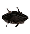 Дамска кожена лачена чанта в черно Solange-3 снимка