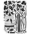 Стикер Дърво и птички в кафез-2 снимка