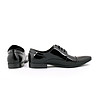 Черни лачени кожени обувки с връзки-2 снимка
