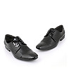 Черни лачени кожени обувки с връзки-3 снимка