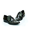 Елегантни черни мъжки кожени обувки с връзки-2 снимка