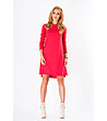 Червена рокля с дълги ръкави Solange-0 снимка