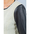 Дамско яке в цвят крем и черно-4 снимка