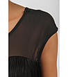Ефектно черно боди-блуза с ресни-4 снимка