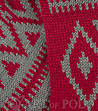 Unisex шал-яка с фигурални мотиви Frida в червено и сиво-2 снимка