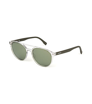 Unisex слънчеви очила с прозрачни рамки и зелени лещи Lino снимка