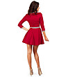 Червена рокля с контрастни кантове-1 снимка