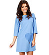 Синя памучна рокля със сърцевиден джоб Netta-0 снимка