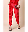 Дамски спортно-елегантен панталон в червено-2 снимка