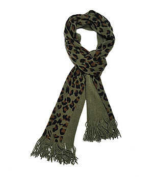 Шал в цвят каки с принт Lina снимка