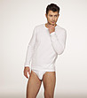 Памучна мъжка блуза в бяло-0 снимка