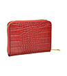 Дамски кожен портфейл в червено с релеф Enika-1 снимка