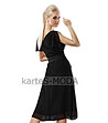 Черна рокля с коланче в макси размери-1 снимка