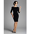 Черна рокля с буфан ръкави Lita-0 снимка
