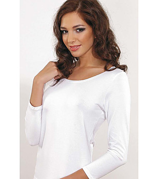 Памучна дамска блуза Tamara в бяло снимка