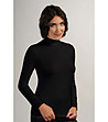Черна дамска блуза Dalia с поло яка-0 снимка