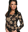 Кафява дамска блуза Sylwia с принт-0 снимка