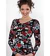 Дамска блуза в черно, червено и сиво Sylwia-0 снимка